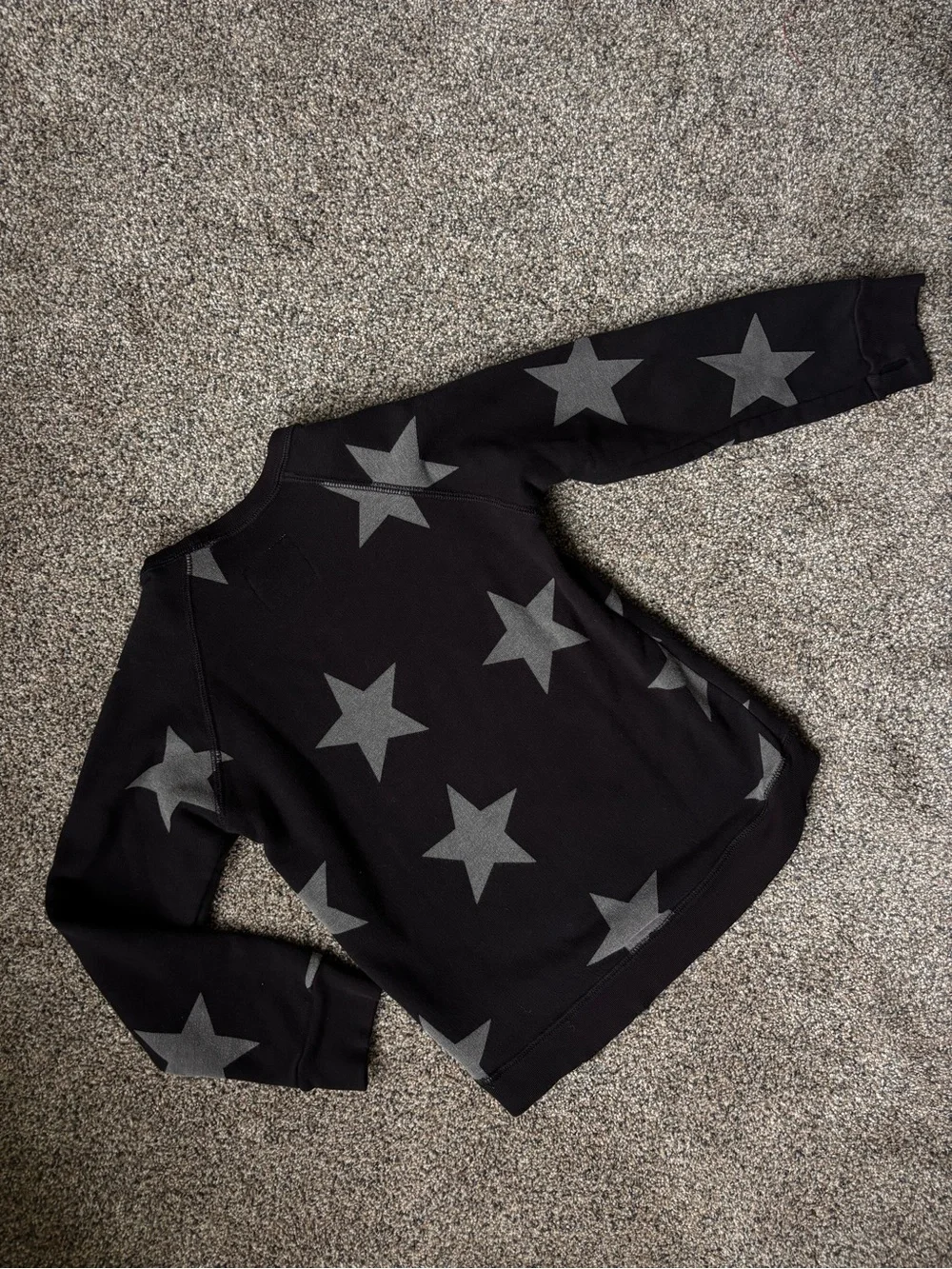Nununu Black Crewneck Sweater with Gray Star Print